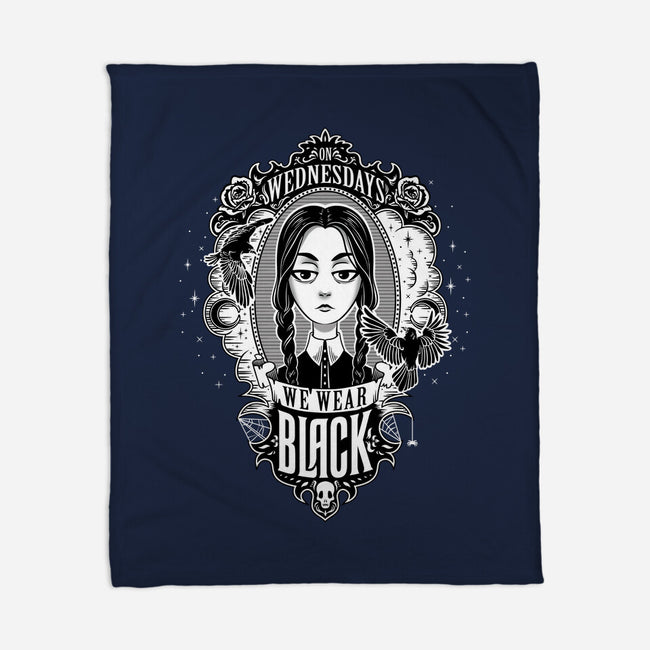 On Wednesdays We Wear Black-none fleece blanket-Kat_Haynes