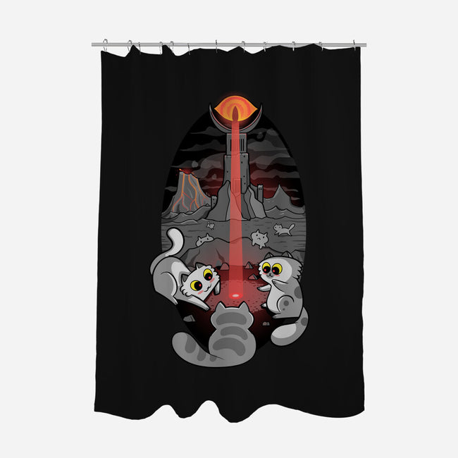 One Light Beam To Rule Them All-none polyester shower curtain-queenmob