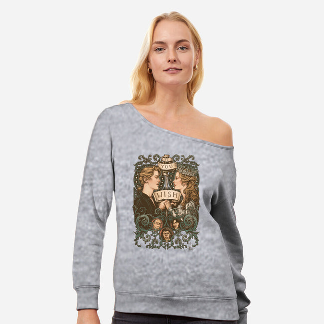 One True Love-womens off shoulder sweatshirt-MedusaD
