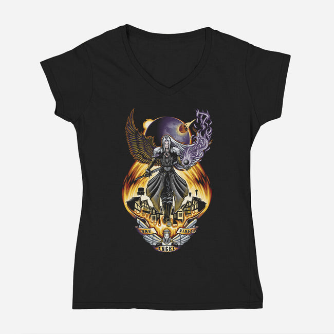 One Winged Angel-womens v-neck tee-TrulyEpic