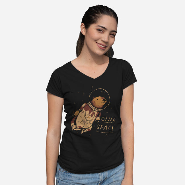 Otter Space-womens v-neck tee-louisros