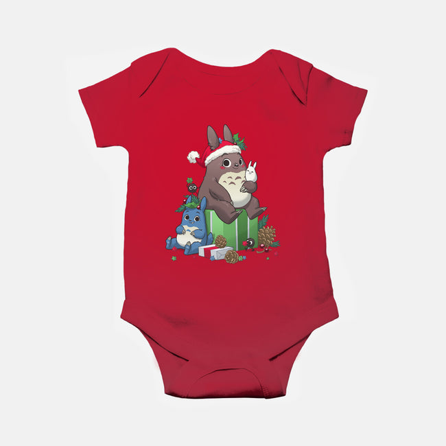 Neighbourly Christmas-baby basic onesie-DoOomcat