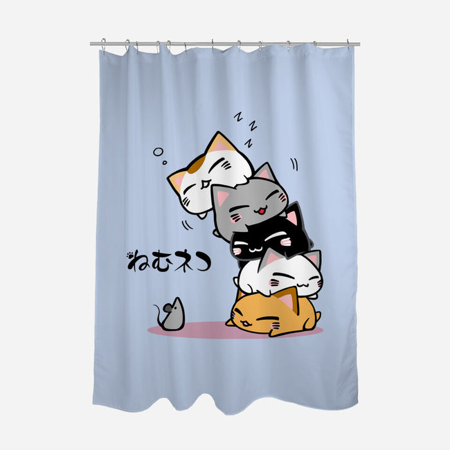 Neko Uh-oh-none polyester shower curtain-JAZZCOLA