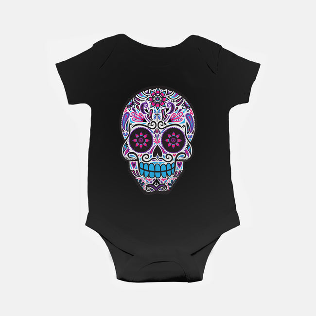 Neon Calavera-baby basic onesie-wotto