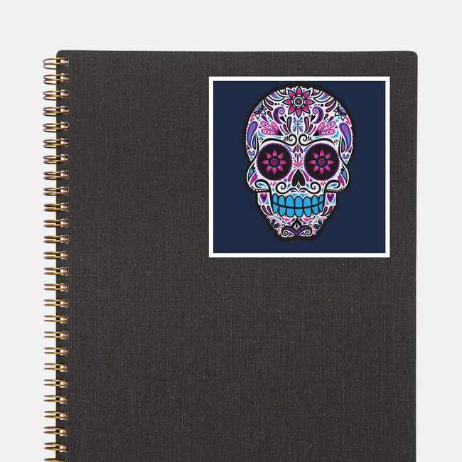 Neon Calavera-none glossy sticker-wotto