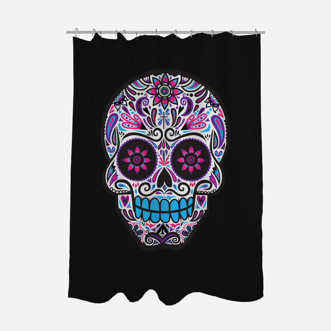 Neon Calavera-none polyester shower curtain-wotto