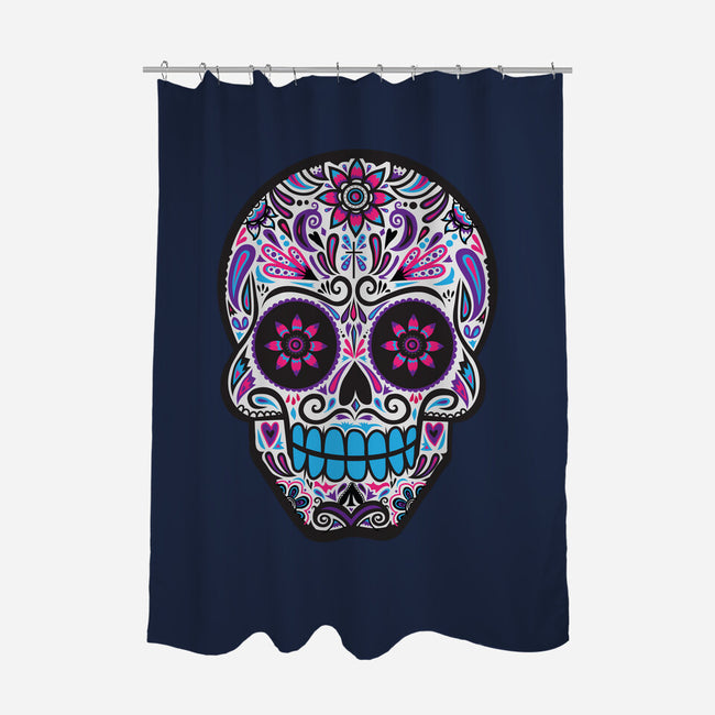 Neon Calavera-none polyester shower curtain-wotto