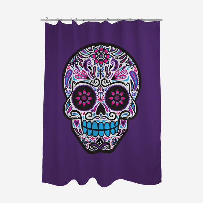 Neon Calavera-none polyester shower curtain-wotto