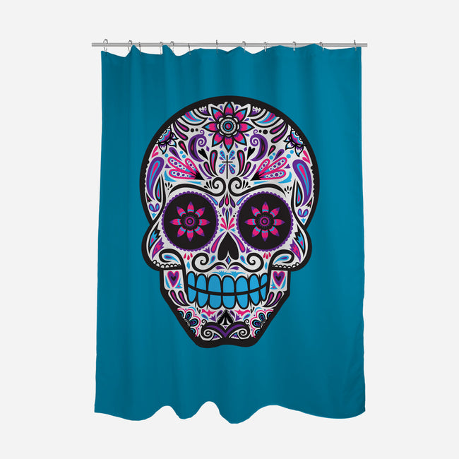 Neon Calavera-none polyester shower curtain-wotto