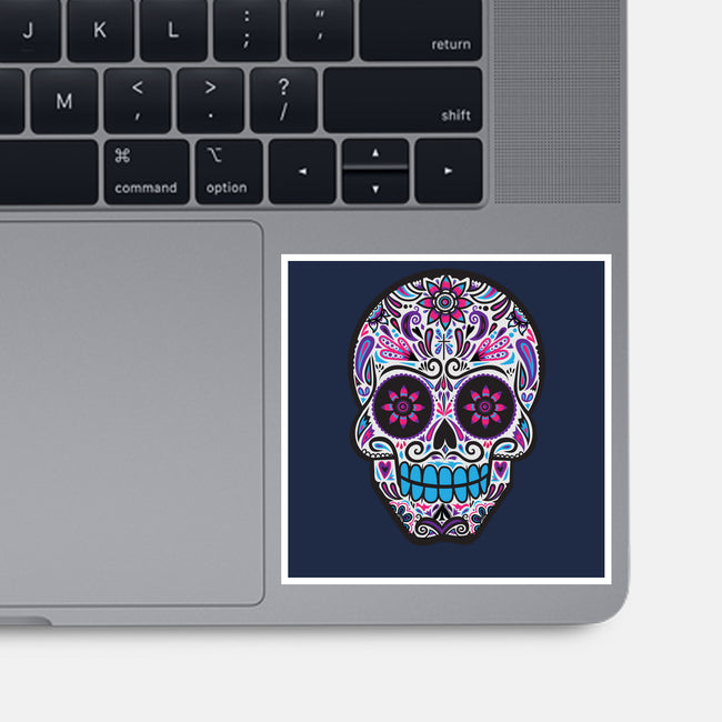 Neon Calavera-none glossy sticker-wotto