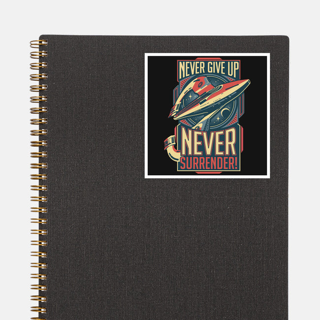 Never Surrender!-none glossy sticker-DeepFriedArt