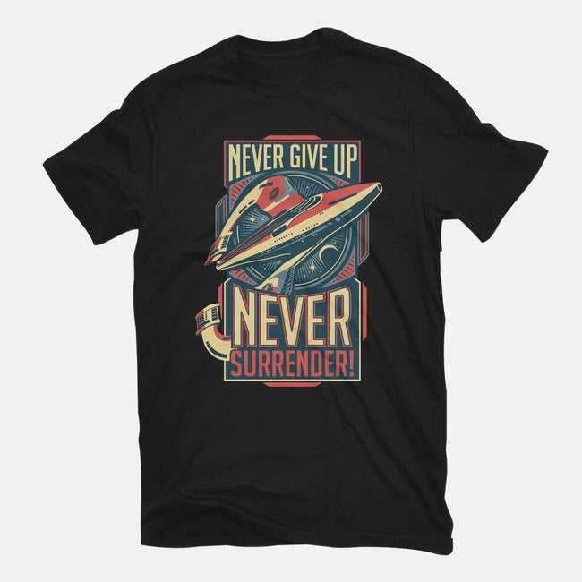 Never Surrender!-unisex basic tee-DeepFriedArt
