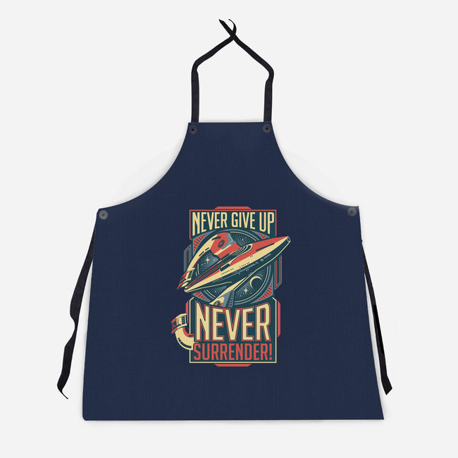 Never Surrender!-unisex kitchen apron-DeepFriedArt