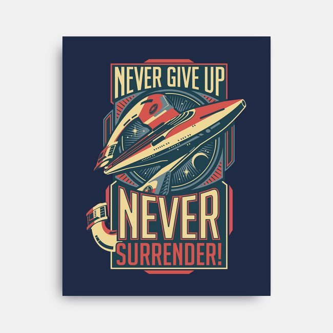 Never Surrender!-none stretched canvas-DeepFriedArt