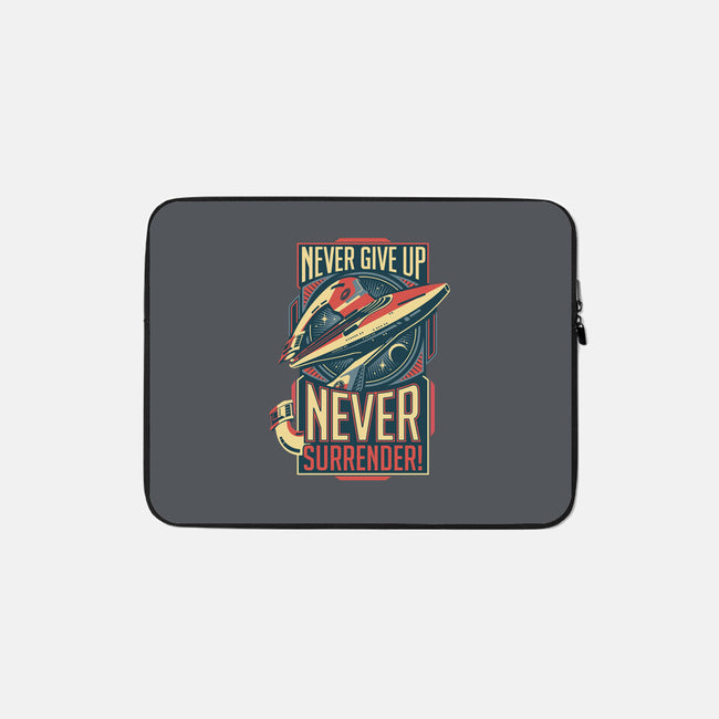 Never Surrender!-none zippered laptop sleeve-DeepFriedArt