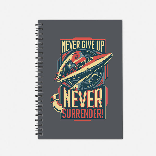 Never Surrender!-none dot grid notebook-DeepFriedArt