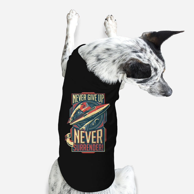 Never Surrender!-dog basic pet tank-DeepFriedArt
