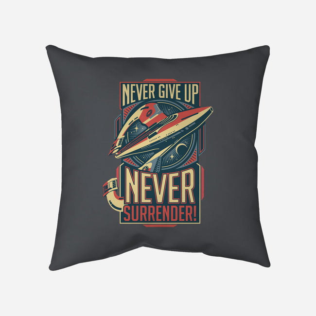 Never Surrender!-none removable cover w insert throw pillow-DeepFriedArt