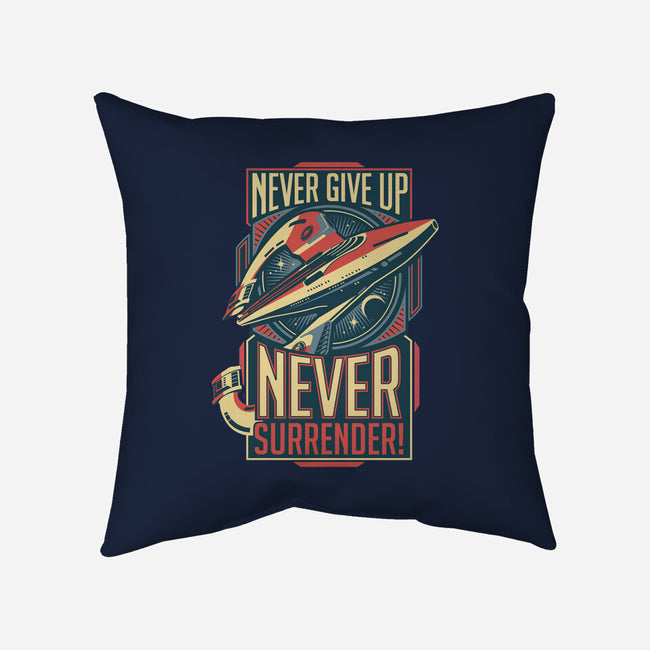 Never Surrender!-none removable cover w insert throw pillow-DeepFriedArt
