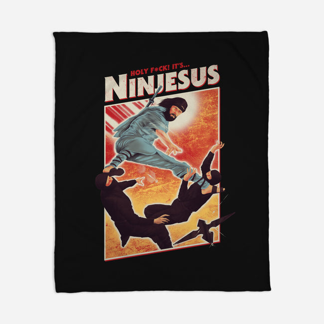Ninjesus-none fleece blanket-Mathiole