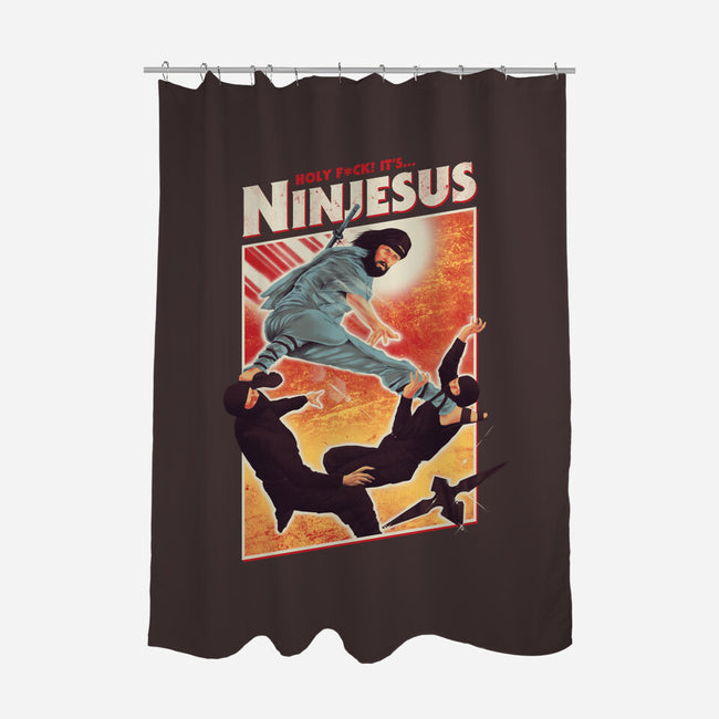 Ninjesus-none polyester shower curtain-Mathiole