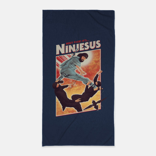 Ninjesus-none beach towel-Mathiole