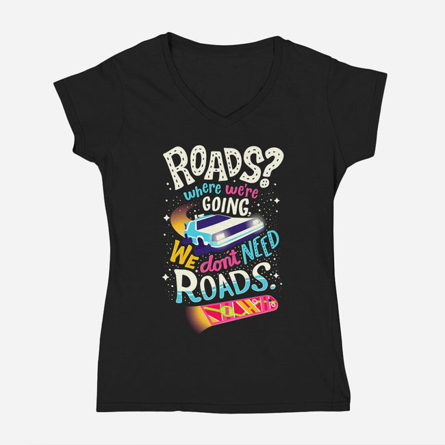 No Roads-womens v-neck tee-risarodil