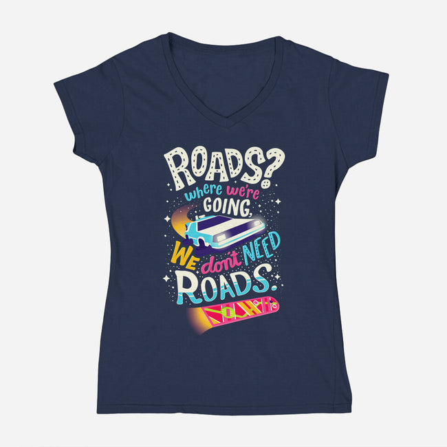 No Roads-womens v-neck tee-risarodil