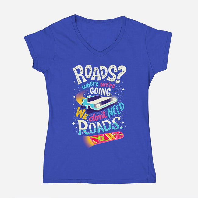 No Roads-womens v-neck tee-risarodil