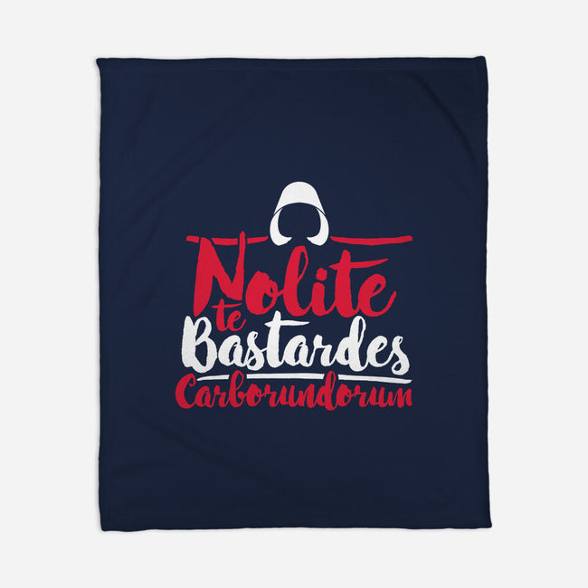 Nolite te Bastardes Carborundorum-none fleece blanket-Retro Review
