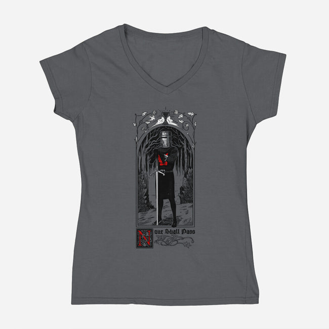 None Shall Pass-womens v-neck tee-Mathiole