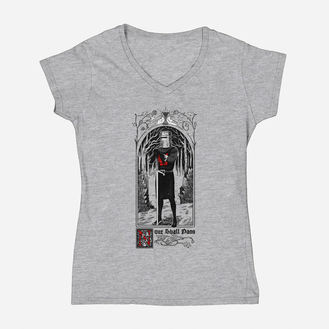 None Shall Pass-womens v-neck tee-Mathiole