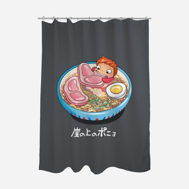 Noodle Swim-none polyester shower curtain-vp021