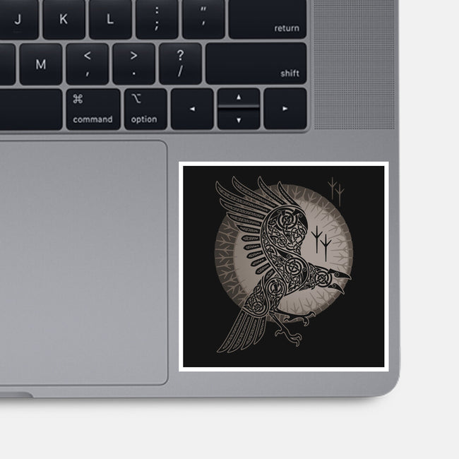 Norse Raven-none glossy sticker-RAIDHO
