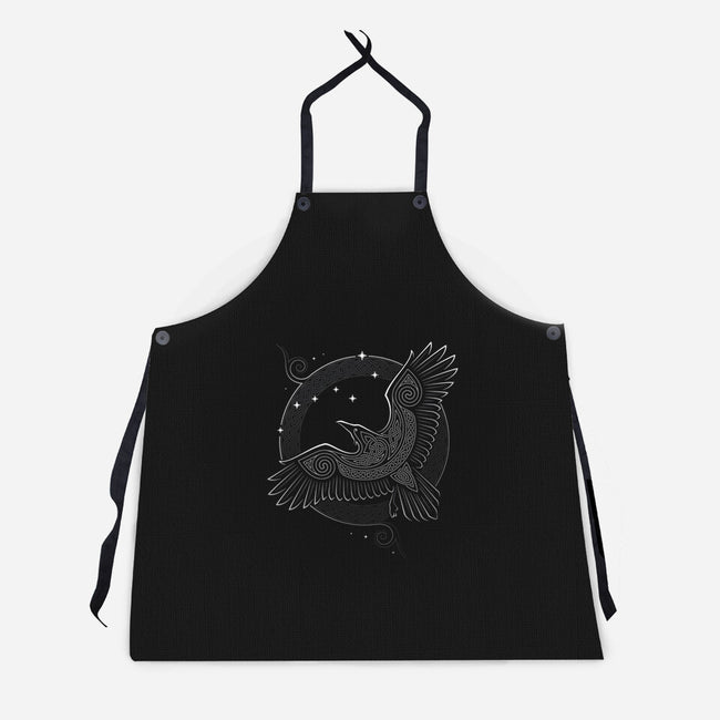 Northern Raven-unisex kitchen apron-RAIDHO