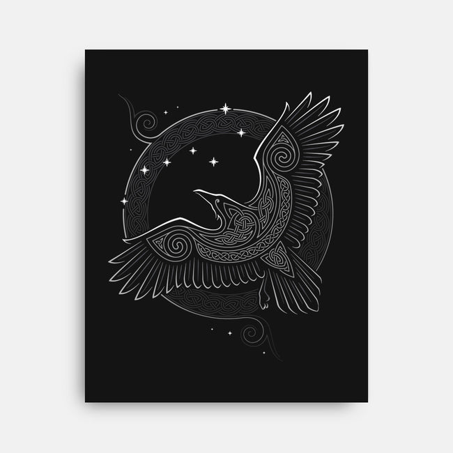 Northern Raven-none stretched canvas-RAIDHO