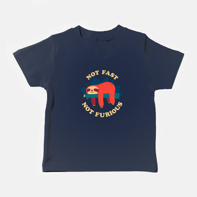 Not Fast, Not Furious-baby basic tee-DinomIke