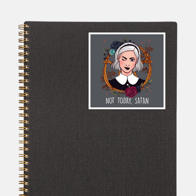 Not Today, Satan-none glossy sticker-ursulalopez