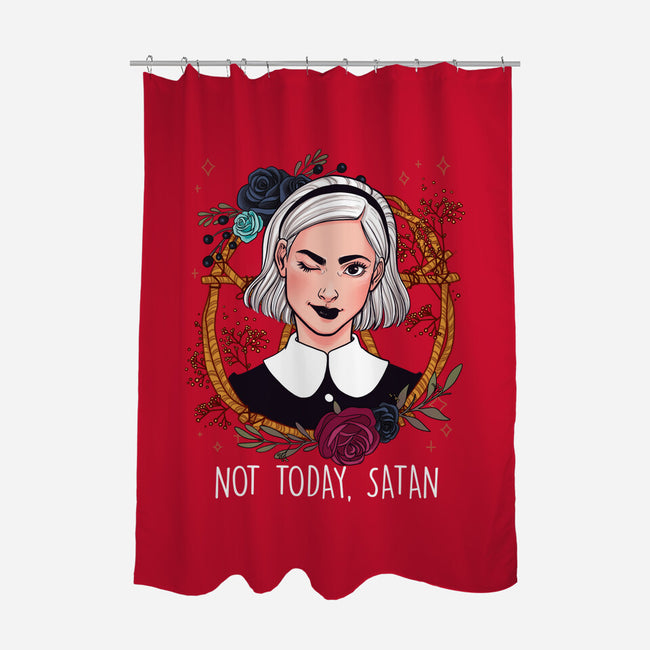 Not Today, Satan-none polyester shower curtain-ursulalopez
