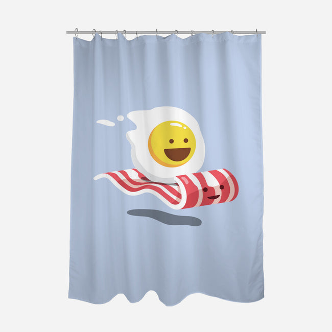Magic Bacon Ride-none polyester shower curtain-GeorgeOtsubo