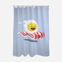 Magic Bacon Ride-none polyester shower curtain-GeorgeOtsubo