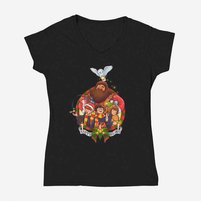Magical Holidays-womens v-neck tee-batang 9tees