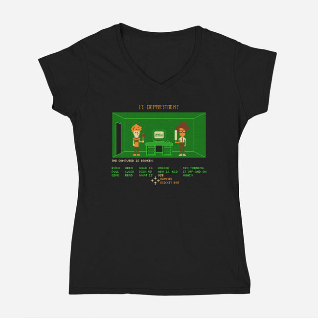 Maniac IT Department-womens v-neck tee-RyanAstle