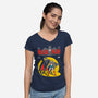 Maskman-womens v-neck tee-paulagarcia