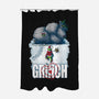 Mean One-none polyester shower curtain-Six Eyed Monster