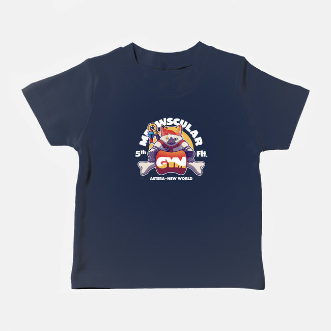 Meowscular Gym-baby basic tee-KindaCreative