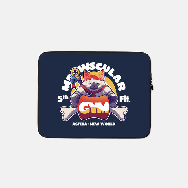 Meowscular Gym-none zippered laptop sleeve-KindaCreative