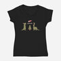 Merry Extinction-womens v-neck tee-Teo Zed