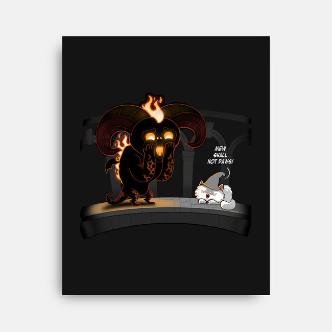 Mew Shall Not Pass-none stretched canvas-queenmob
