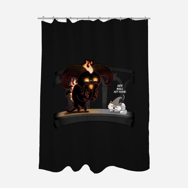 Mew Shall Not Pass-none polyester shower curtain-queenmob